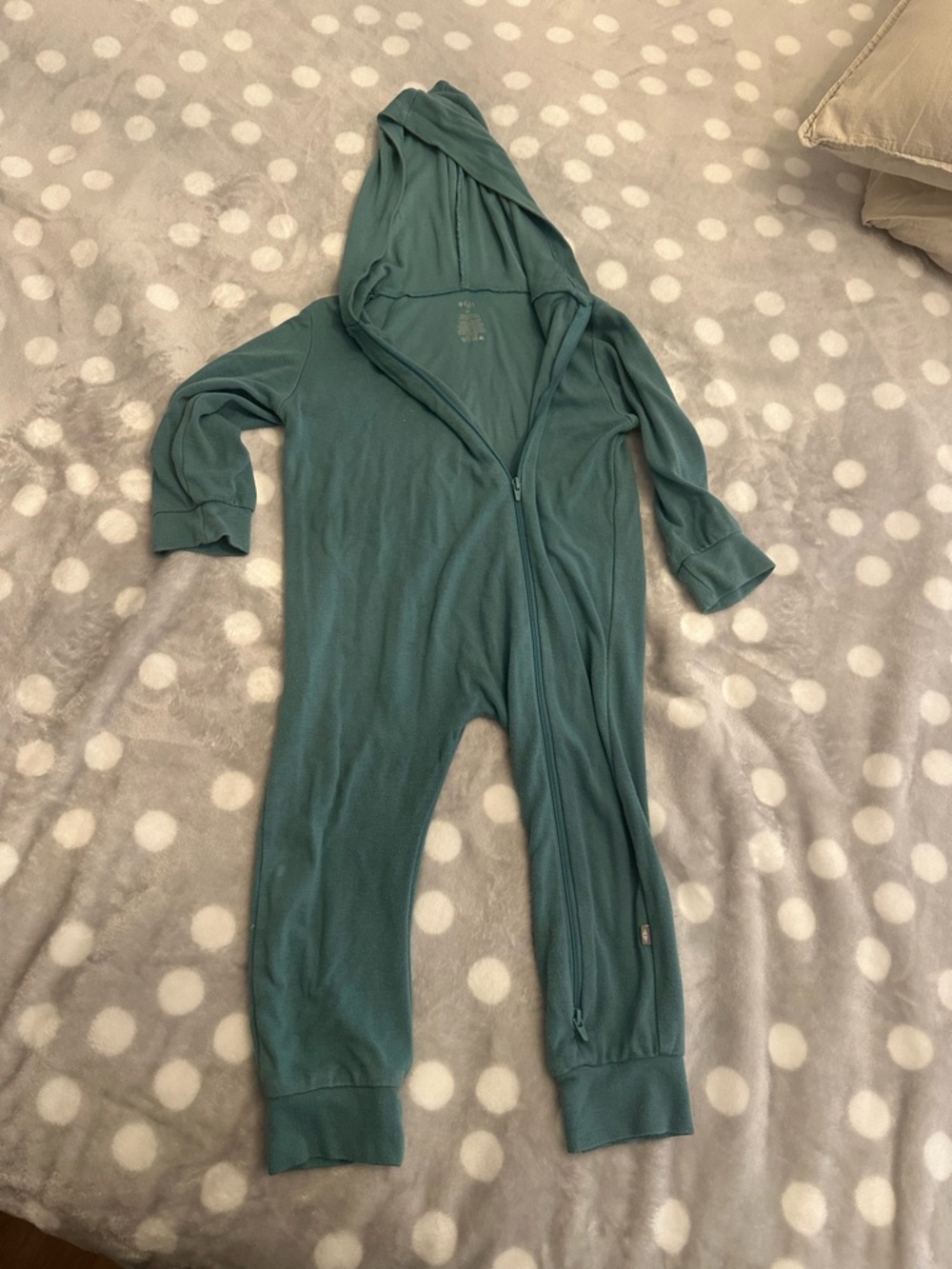 Kyte BABY Teal Hooded Zip One-Piece Footie